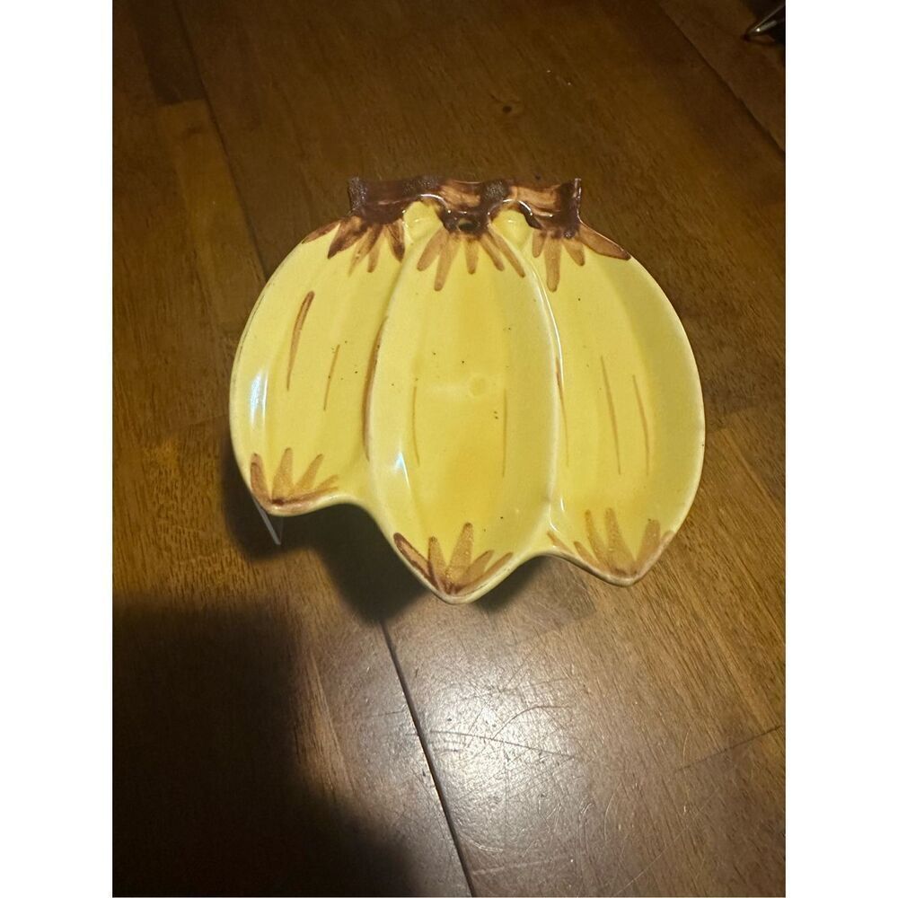 Vintage Painted Ceramic Banana Spoon Rest Kitchen Decor 6”